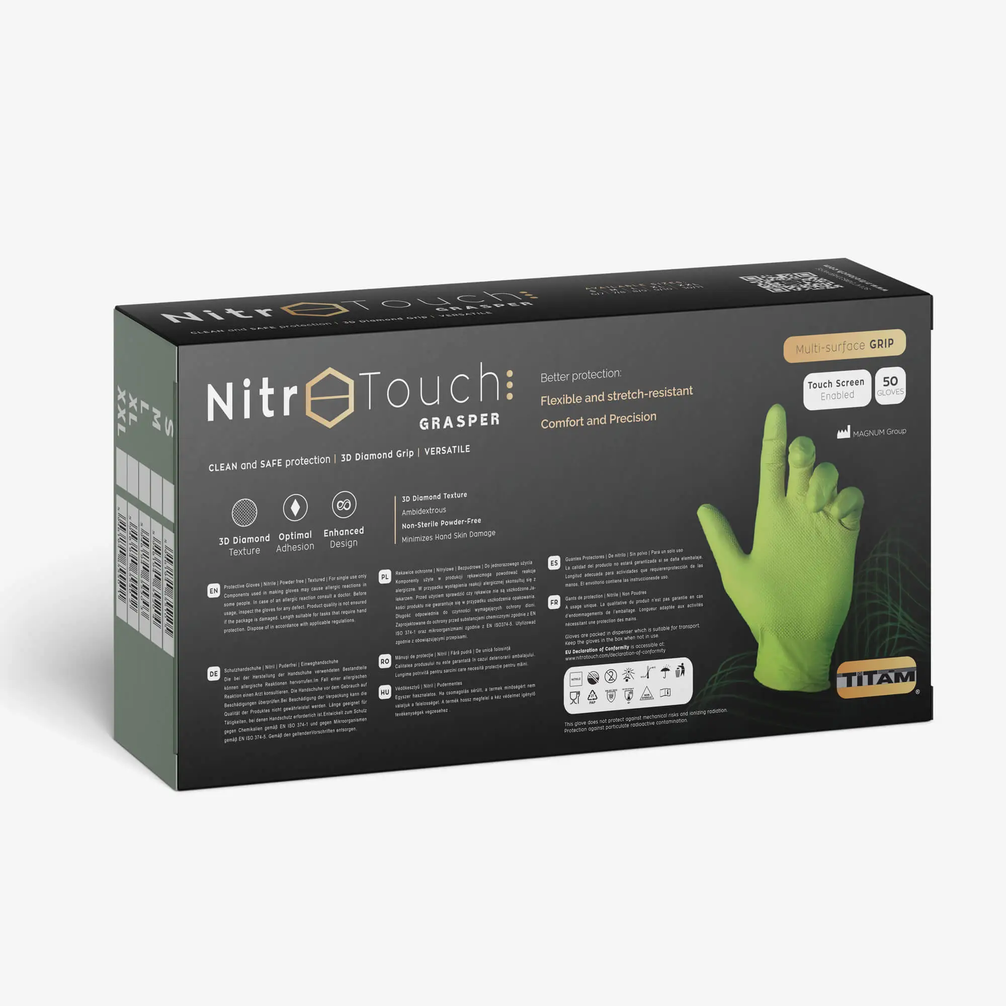 Manuși Nitril Nitro Touch Grasper - Verde - imagine 5