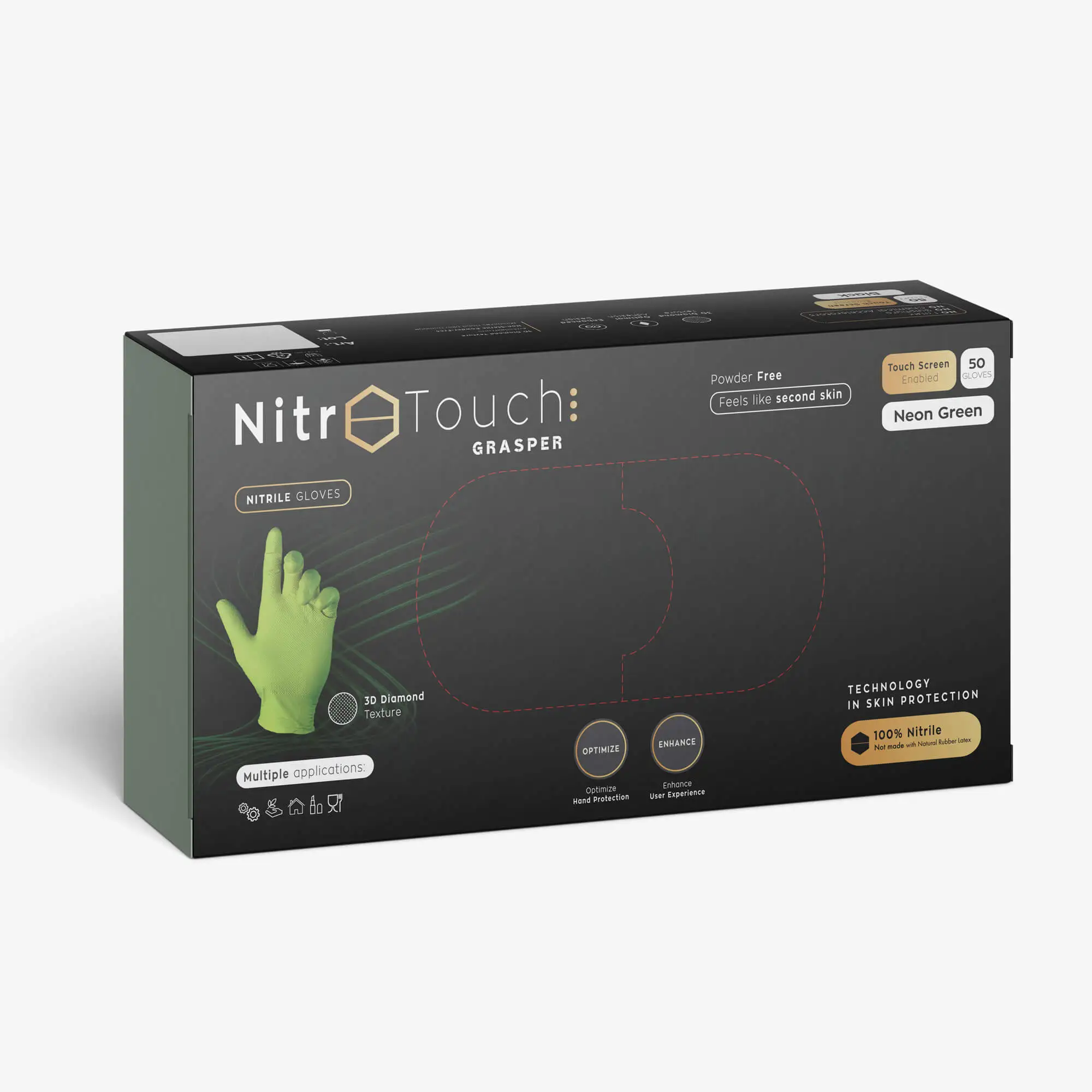 Manuși Nitril Nitro Touch Grasper - Verde - imagine 2