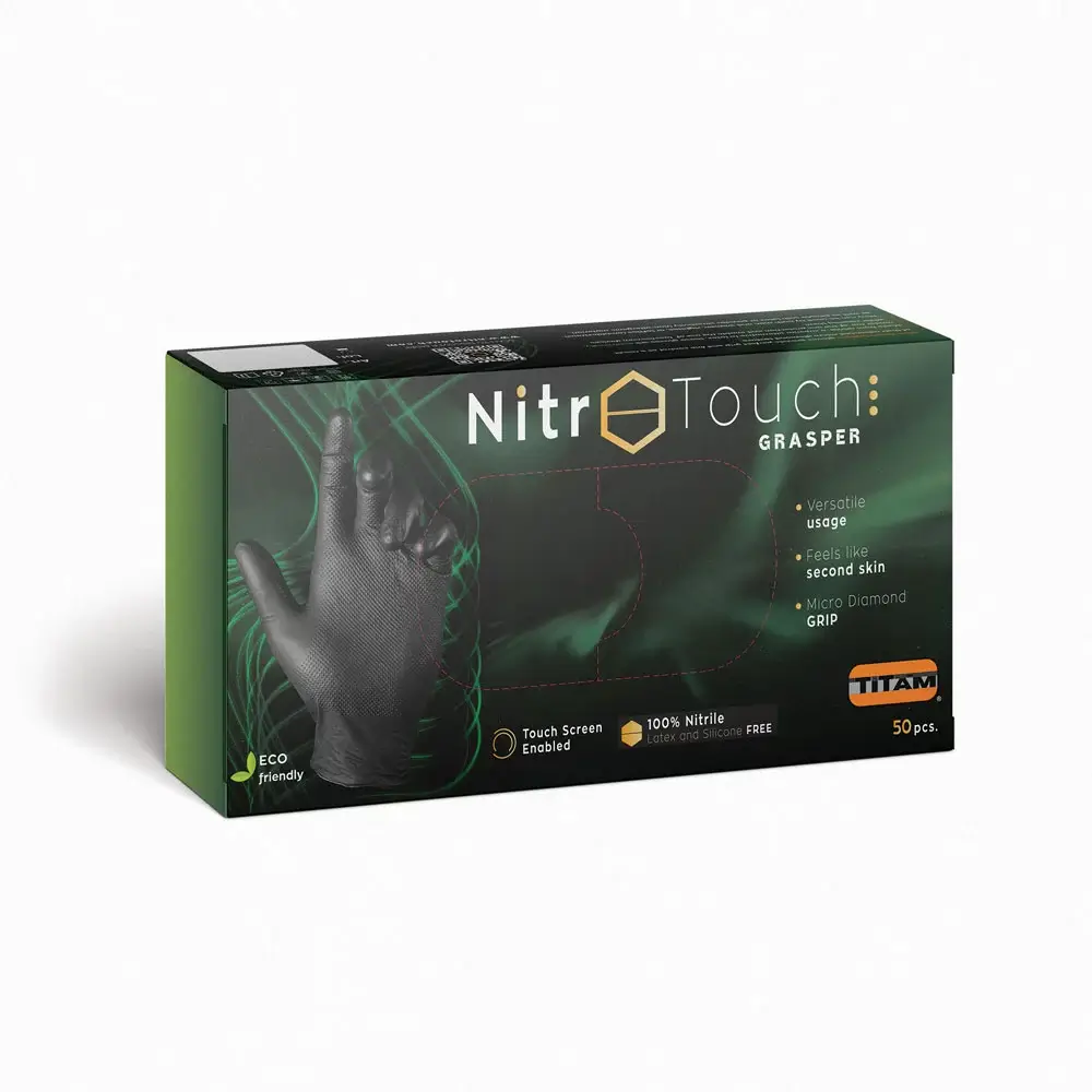 Manuși Nitril Nitro Touch Grasper - Negru - imagine 5